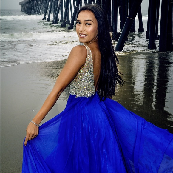 Royal blue prom or pageant gown - Picture 3 of 5